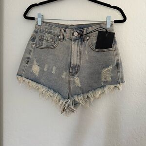 NEW UNIF Women’s Denim Jean Shorts High Rise Distressed Cut-Off Bottoms NWT 27
